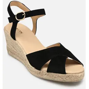 Geox Geox - Sandales Compensées Gelsa En Suède - Noir - 37 pas cher