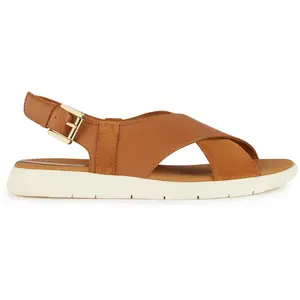 Geox Femme D Dandra B Sandales Claquettes, Cognac, 36 EU pas cher