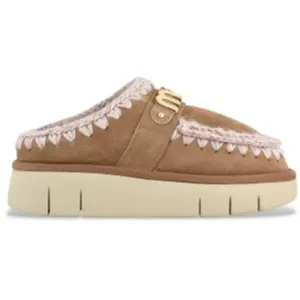 Bottes en cuir pour femme - Mou Bounce Clog - Brun - Logo en métal
