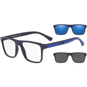 Emporio Armani Lunette De Soleil Rectangulaire Emporio Armani Bleu - M pas cher