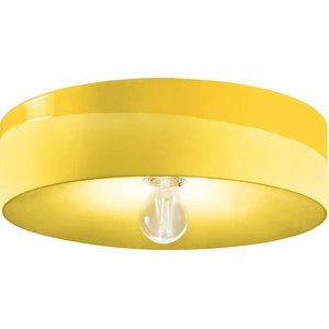 Plafonnier en céramique jaune citron 40x11cm PI - Ferroluce pas cher