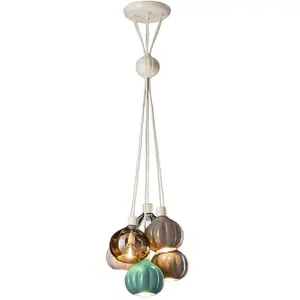 Ferroluce - deco' afoxe C2659, Lampe suspension en céramique et verre,