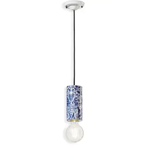 Suspension design rétro vintage céramique cylindre pi-so-xl Ferroluce