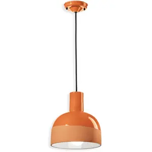 Ferroluce Suspension Caxixi en céramique, orange pas cher