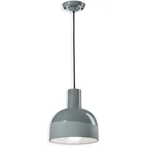 Ferroluce Suspension Caxixi en céramique, gris pas cher