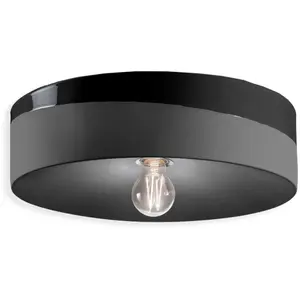 Comparateur de prix : Ferroluce Plafonnier PI, brillant/mat, Ø 40 cm, noir