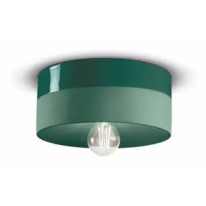 FERROLUCE Plafonnier D25 Decò Pi Collection C1793 1 lumière finition verte bouteille pas cher