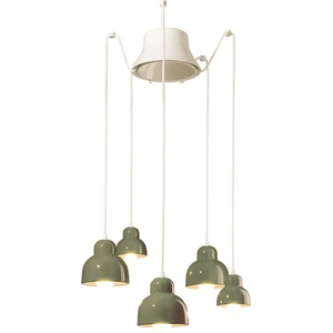 Ferroluce Suspension Berimbau 5 Lumières Decò En Céramique C2605 Vert Sage pas cher