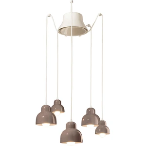 Ferroluce Suspension Berimbau 5 Lumières Decò En Céramique C2605 Marron Moka pas cher