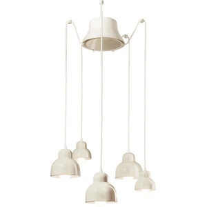 Suspension 5 ampoules en céramique crème 15x16cm Berimbau - Ferroluce pas cher