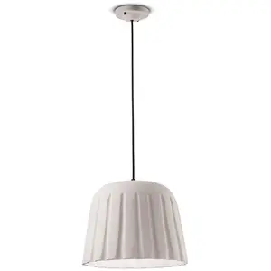 Ferroluce Suspension Madame Gres Céramique hauteur 30 cm, blanc