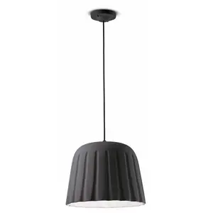 Ferroluce Suspension Madame Gres céramique 30 cm anthracite pas cher