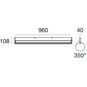 Stilnovo Applique LED Tablet W1, largeur 96 cm, blancVendu parluminaire