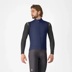 Gilet coupe-vent Castelli Perfetto Air Rosso Corsa bleu nuit - XL pas cher