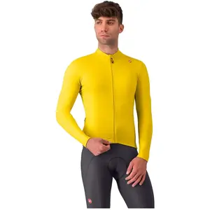 Maillot Castelli Espresso Thermal manches longues jaune mangue - S pas cher