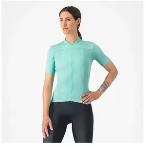 Maillot Castelli Anima 4 manches courtes bleu piscine femme - S pas cher