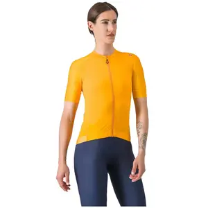 Maillot Castelli Espresso manches courtes jaune orange femme - L pas cher
