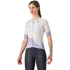 Maillot Castelli Aero RC 8S manche courte blanc violet femme - XL pas cher