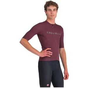 Maillot Castelli Prologo Lite manches courtes violet bordeaux - XXL pas cher