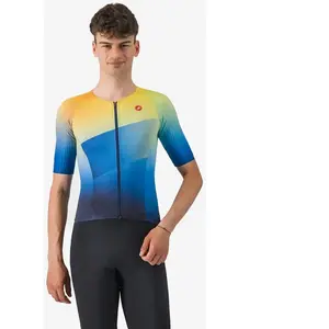 Comparateur de prix : Castelli Top Free Speed 3 Course Rosso Corsa manches courtes bleu jaune - XL