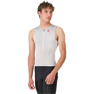 Castelli Top Free Speed 3 Rosso Corsa sans manches blanc - SVendu pardeporvillage