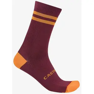 Comparateur de prix : Chaussettes Castelli Originale 18 bordeaux orange - L-XL