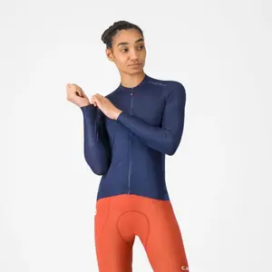 Maillot Castelli Espresso 2 manches longues bleu nuit femme - S