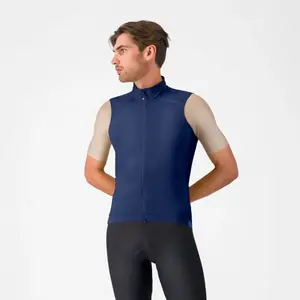 Gilet coupe-vent Castelli Espresso 2 bleu nuit - S pas cher