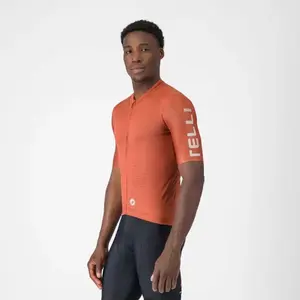 Castelli - Entrata Apex Jersey - Maillot vélo homme Paprika / Silver Moon - S pas cher