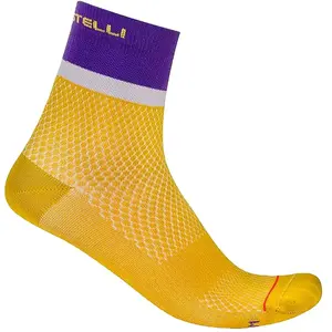 Castelli - Tonal Logo 12 Sock - Chaussettes vélo femme Mango Mojito / Ultraviolet-Purpl - L/XL pas cher