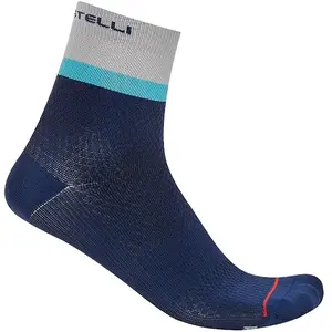 Castelli - Tonal Logo 12 Sock - Chaussettes vélo femme Belgian Blue / Silver Gray-Neon - S/M pas cher