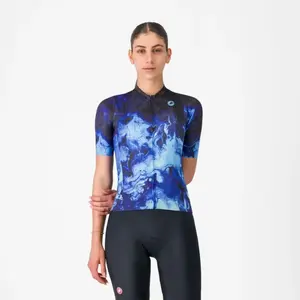 Castelli - Cosmic Vortex Jersey - Maillot vélo femme Multicolor Violet Blue - XL pas cher