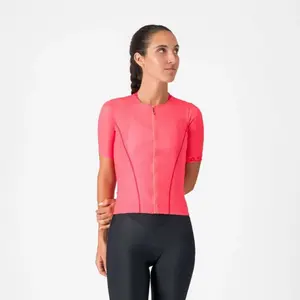 Maillot Castelli Anima Flow manches courtes rose intense - L