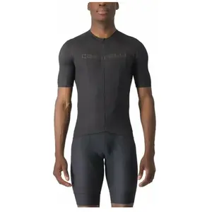 Maillot manches courtes castelli elements noir pas cher