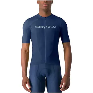 Maillot Castelli Prologo Lite manche courte bleu foncé - XXL pas cher