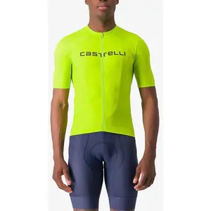 Maillot Castelli Prologo Lite manche courte lime électrique - XXL pas cher