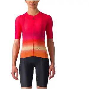 Maillot manches courtes femme castelli climber s 4 0 rose orange