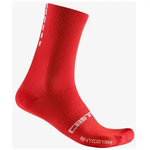 Chaussettes Castelli Re-Cycle Thermal 18 cm rouge absolu blanc - L-XL pas cher