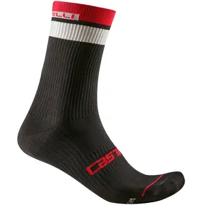 Chaussettes castelli gara thermal 18 blanc rouge pas cher