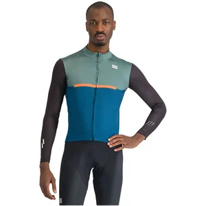Comparateur de prix : Maillot Sportful Pista Thermal manche longue vert clair bleu noir - M