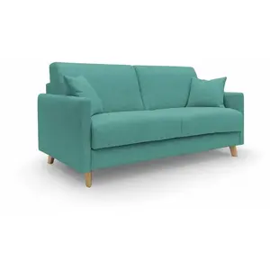 Comparateur de prix : Divani.store Edgar Canapé lit convertible en tissu FELIS imperméable T03 180 cm (mat. 140x197) vert aquamarine