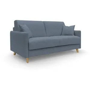 Comparateur de prix : Divani.Store Canapé lit, Bois, Bleu, 160 cm (Mat. 120x197)