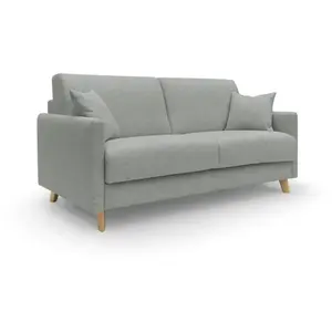 Divani.Store Canapé lit, Bois, Gris Clair (ral 7035), 180 cm (Mat. 140x197) pas cher