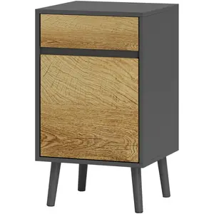 HOMCOM Table de Chevet avec Tiroir et Armoire Moderne Sans Poignées, 4... pas cher