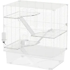 PawHut Cage pour Rongeurs Multi-niveaux avec Accessoires Inclus, en Ac... pas cher