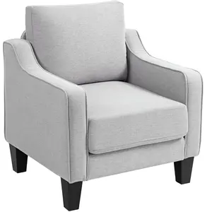HOMCOM Fauteuil Moderne en Tissu avec Rembourrage Épais et Ressorts En... pas cher