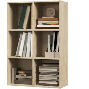 HOMCOM Bibliothèque à 6 Cubes Moderne en Bois, 65.5x30x97.5 cm, couleu... pas cher