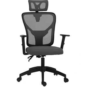Vinsetto Chaise de Bureau Ergonomique et Réglable avec Soutien Lombaire et Appuie-tête, 66x61x106-116 cm, Grigio pas cher