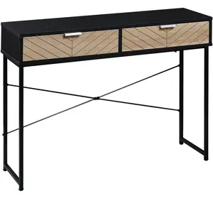 HOMCOM Console Moderne pour Entrée et Salon avec 2 Tiroirs en Métal 10... pas cher