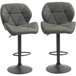 HOMCOM Ensemble de 2 tabourets de cuisine modernes en similicuir avec ... pas cher